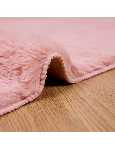 Tappeto in Pelliccia Sintetica di Coniglio Olite Rosa