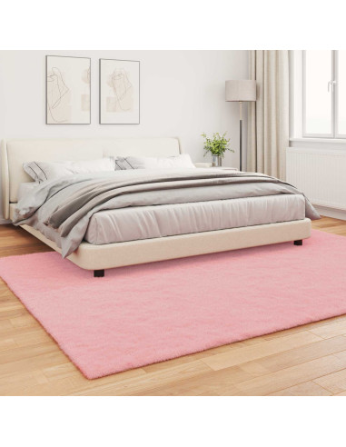 Tappeto in Pelliccia Sintetica di Coniglio Olite Rosa