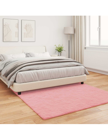 Tappeto in Pelliccia Sintetica di Coniglio Olite Rosa