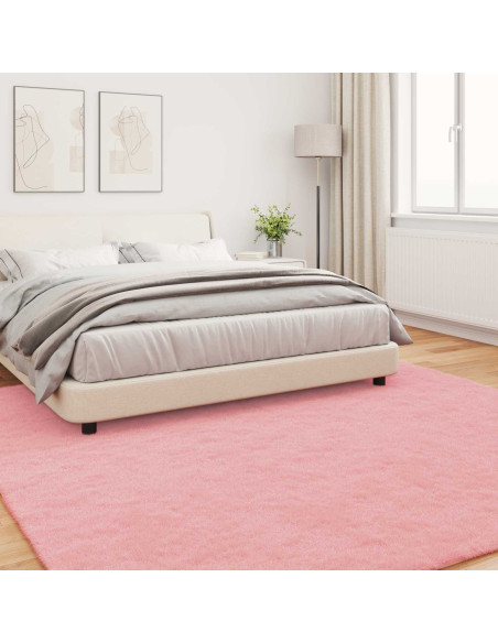 Tappeto in Pelliccia Sintetica di Coniglio Olite Rosa