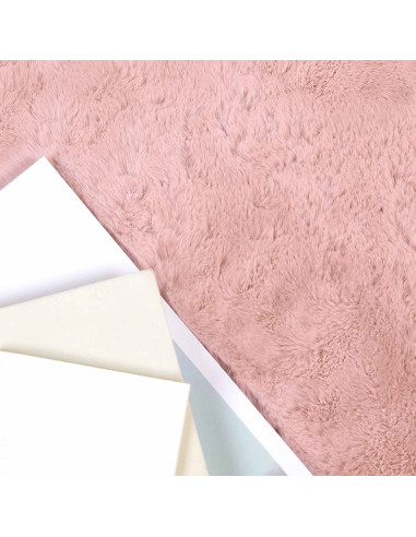 Tappeto in Pelliccia Sintetica di Coniglio Olite Rosa Ø 160 cm