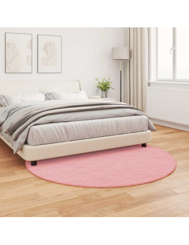 Tappeto in Pelliccia Sintetica di Coniglio Olite Rosa Ø 200 cm