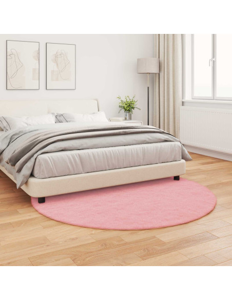 Tappeto in Pelliccia Sintetica di Coniglio Olite Rosa Ø 200 cm