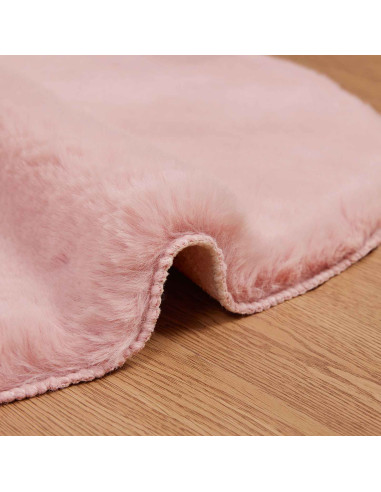 Tappeto in Pelliccia Sintetica di Coniglio Olite Rosa