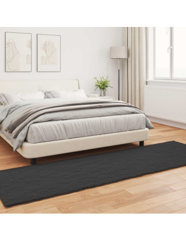 Tappeto in Pelliccia Sintetica di Coniglio Olite Nero