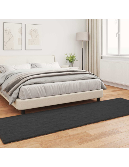 Tappeto in Pelliccia Sintetica di Coniglio Olite Nero