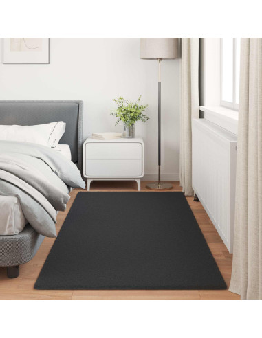 Tappeto in Pelliccia Sintetica di Coniglio Olite Nero