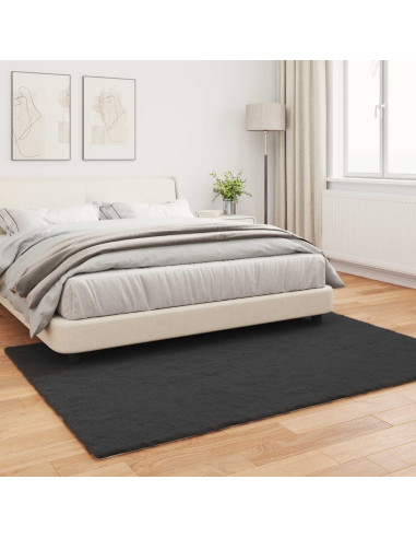 Tappeto in Pelliccia Sintetica di Coniglio Olite Nero