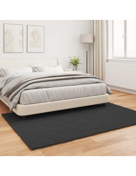 Tappeto in Pelliccia Sintetica di Coniglio Olite Nero