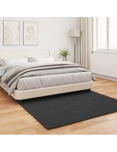 Tappeto in Pelliccia Sintetica di Coniglio Olite Nero