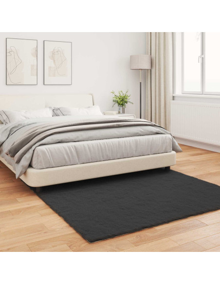 Tappeto in Pelliccia Sintetica di Coniglio Olite Nero