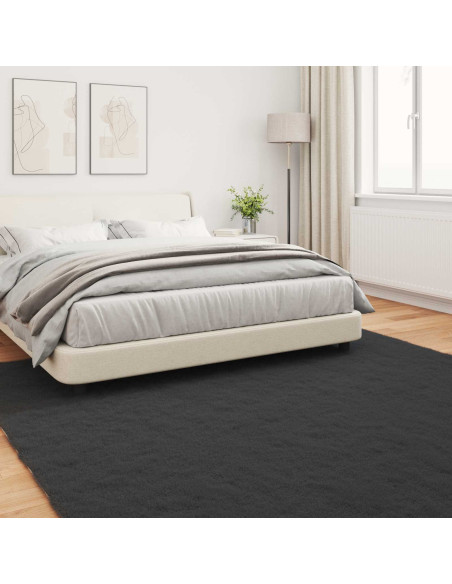 Tappeto in Pelliccia Sintetica di Coniglio Olite Nero