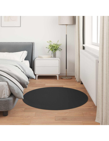 Tappeto in Pelliccia Sintetica di Coniglio Olite Nero Ø 120 cm