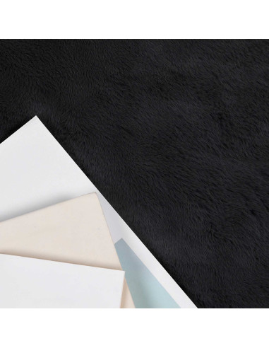 Tappeto in Pelliccia Sintetica di Coniglio Olite Nero Ø 200 cm