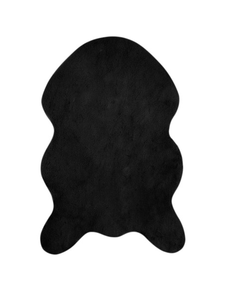 Tappeto in Pelliccia Sintetica di Coniglio Olite Nero