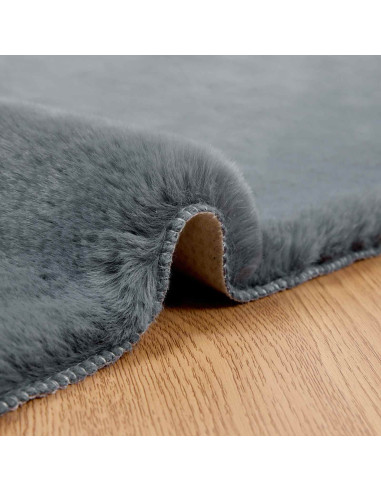 Tappeto in Pelliccia Sintetica di Coniglio Olite Antracite