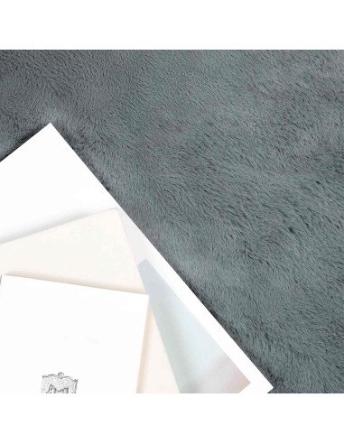 Tappeto in Pelliccia Sintetica di Coniglio Olite Antracite