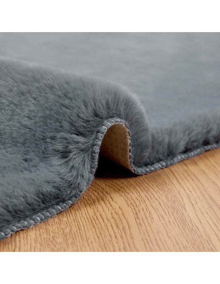 Tappeto in Pelliccia Sintetica di Coniglio Olite Antracite