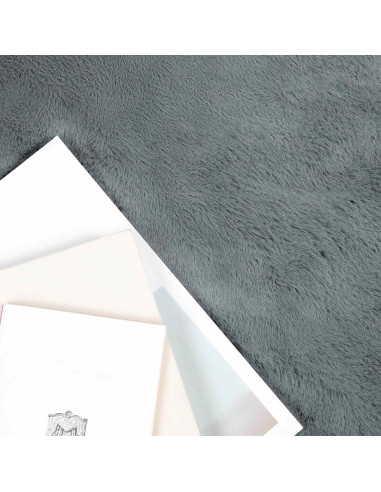 Tappeto in Pelliccia Sintetica di Coniglio Olite Antracite