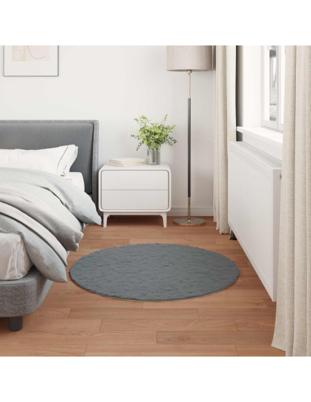 Tappeto in Pelliccia Sintetica di Coniglio Olite Antracite