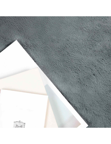 Tappeto in Pelliccia Sintetica di Coniglio Olite Antracite