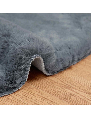 Tappeto in Pelliccia Sintetica di Coniglio Olite Antracite