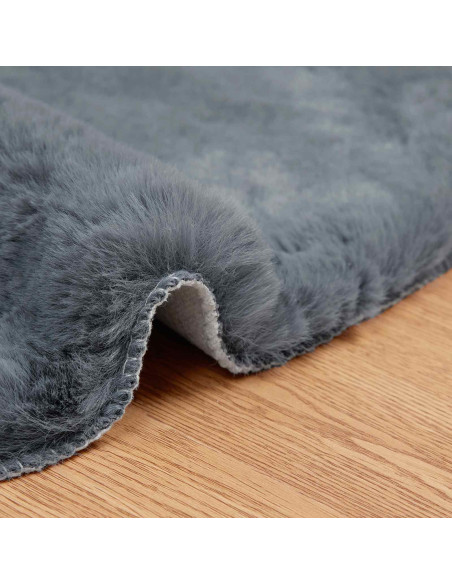 Tappeto in Pelliccia Sintetica di Coniglio Olite Antracite