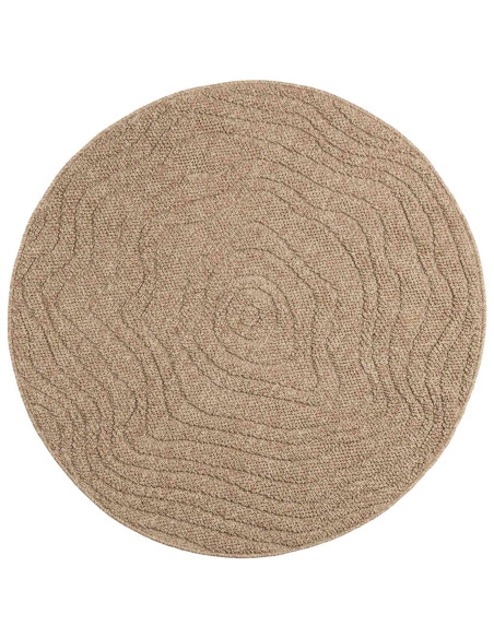 Tappeti per area Moiré HUARTE Naturale Ø 200 CM Poliestere