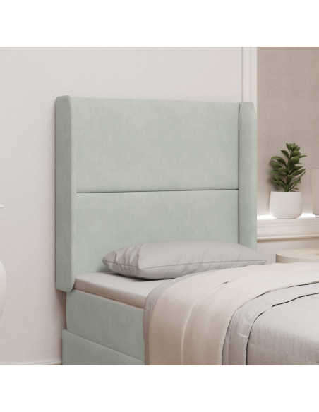 Orecchia della Testata Grigio chiaro 80 x 16 x 4 cm Velluto