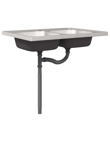 Mobiletto per lavabo Porto 2 pcs Marrone Legno multistrato