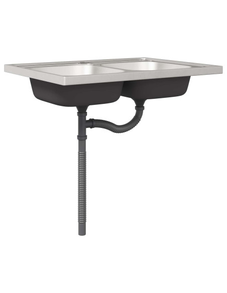 Mobiletto per lavabo Porto 2 pcs Marrone Legno multistrato