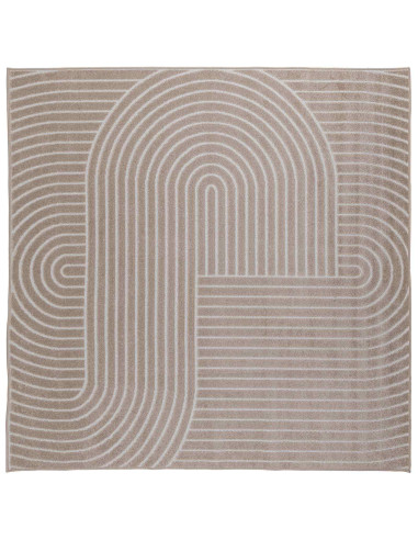 Tappeti per area Quadrato HUARTE Beige 120 x 120 cm Poliestere