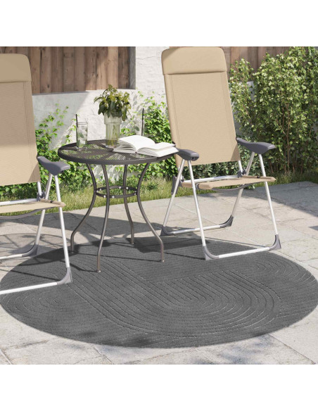 Tappeti per area Rotondo HUARTE Antracite Ø 160 CM Poliestere