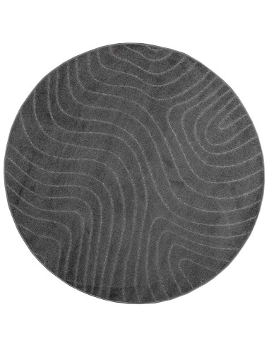 Tappeti per area Rotondo HUARTE Antracite Ø 160 CM Poliestere