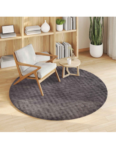 Tappeti per area Rotondo HUARTE Antracite Ø 120 CM Poliestere