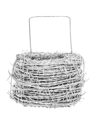 Fil di Ferro Spinato Argento 100 m Acciaio Zincato a Caldo