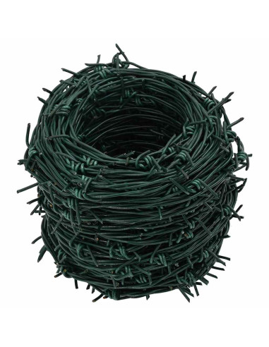 Fil di Ferro Spinato Verde 50 m Acciaio Zincato a Caldo