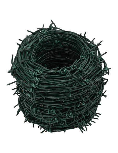 Fil di Ferro Spinato Verde 50 m Acciaio Zincato a Caldo