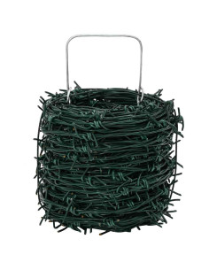 Fil di Ferro Spinato Verde 100 m Acciaio Zincato a Caldo 2