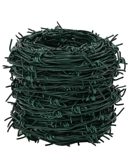 Fil di Ferro Spinato Verde 100 m Acciaio Zincato a Caldo