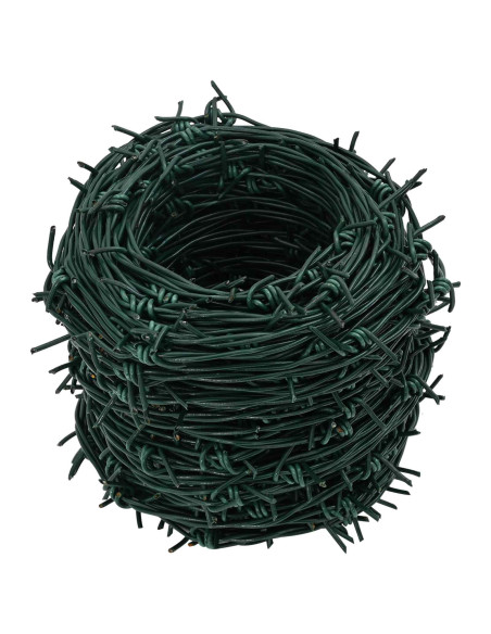 Fil di Ferro Spinato Verde 100 m Acciaio Zincato a Caldo