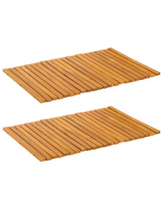 Tappeto da bagno Tinta unita Marrone 60 x 40 cm legno 2