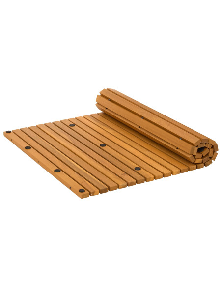 Tappeto da bagno Tinta unita Marrone 80 x 50 cm legno