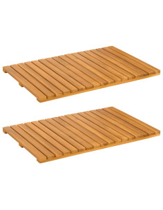 Tappeto da bagno Tinta unita Marrone 60 x 40 cm legno 2