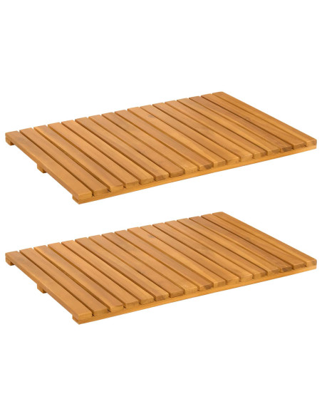 Tappeto da bagno Tinta unita Marrone 60 x 40 cm legno