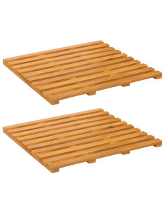 Tappeto da bagno Tinta unita Marrone 100 x 53 cm legno 2