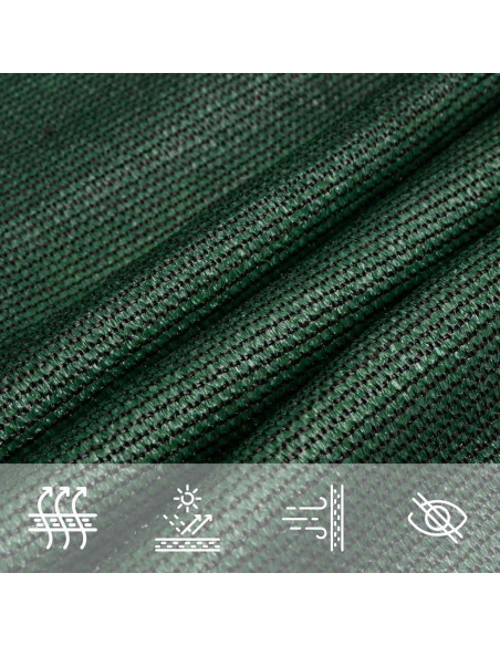 Vela Parasole 160 g/m² Triangolare Verde Scuro 6x6x6 m in HDPE