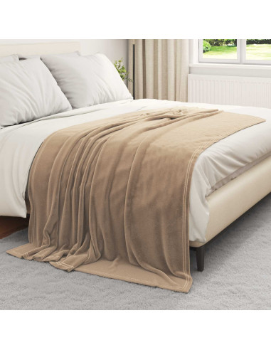 Coperte da Pile 6 pcs Cammello 150 x 200 cm Panno