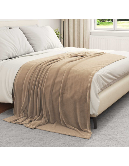 Coperte da Pile 6 pcs Cammello 150 x 200 cm Panno
