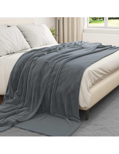 Coperte da Pile 6 pcs Grigio scuro 240 x 270 cm Panno